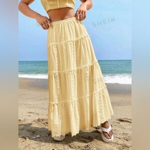 Shein yellow maxi skirt